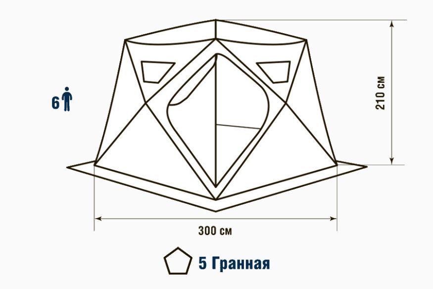 Палатка зимняя Higashi Chum Hot DC (трехслойная, два слоя утеплителя)