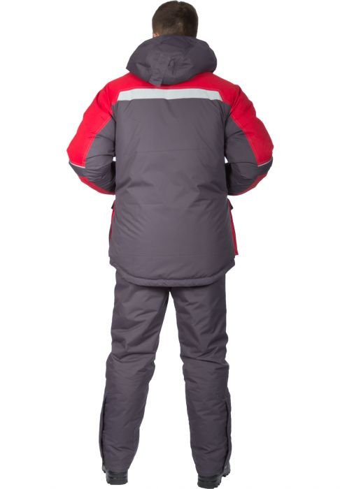 Куртка утепленная Зевс серо-красная