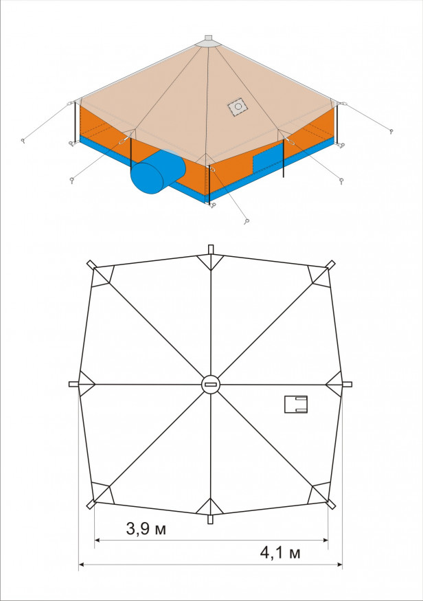 Тент для палатки Тикси-12 (без палатки)