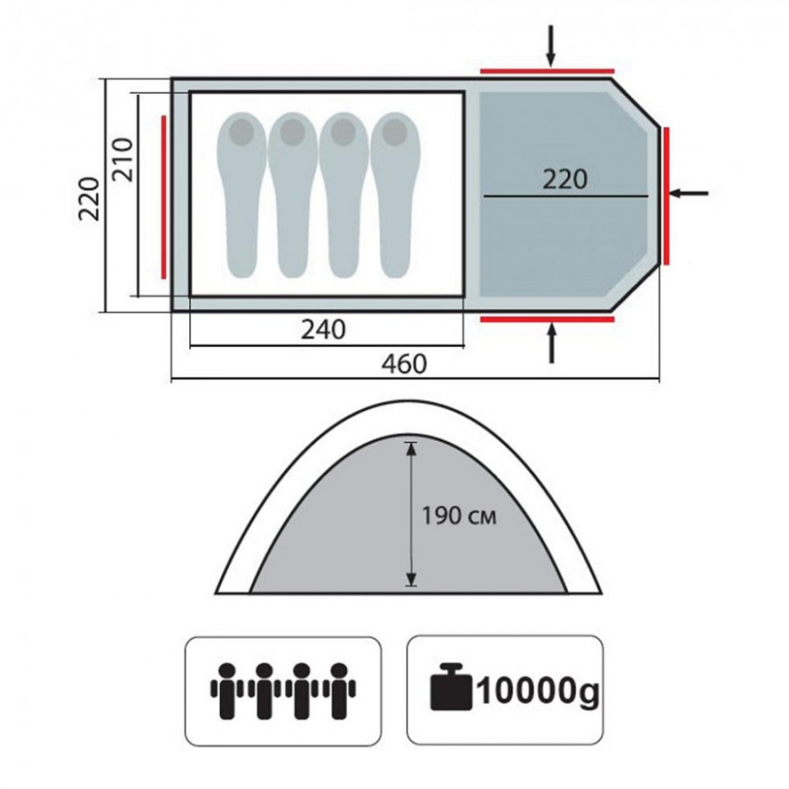 Tramp ANACONDA 4 (v2) (палатка) песочный цвет